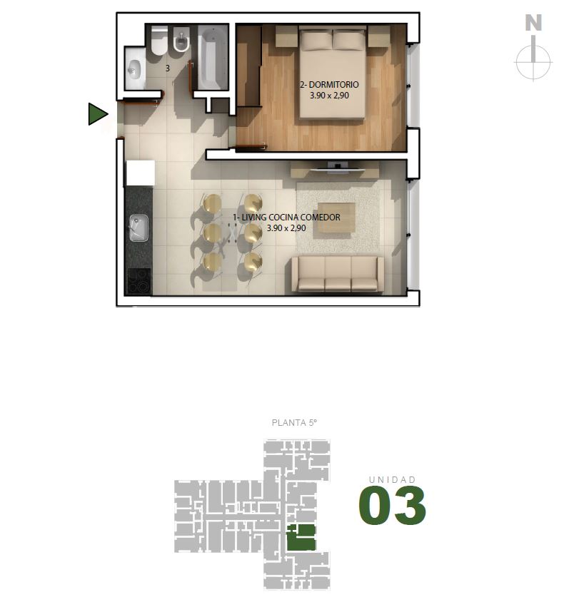 MITRE ENTRE CATAMARCA Y SALTA | DEPARTAMENTO 1 DORMITORIO
